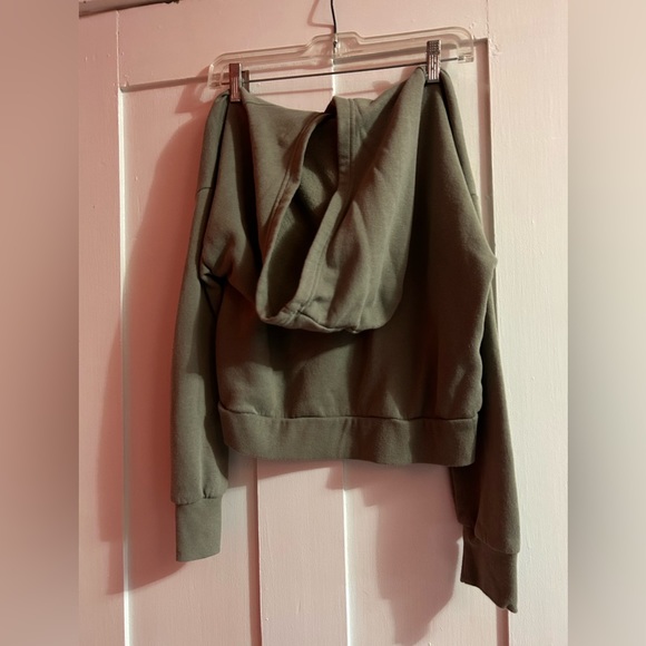 Medium Green Cropped Hoodie - Picture 2 of 3